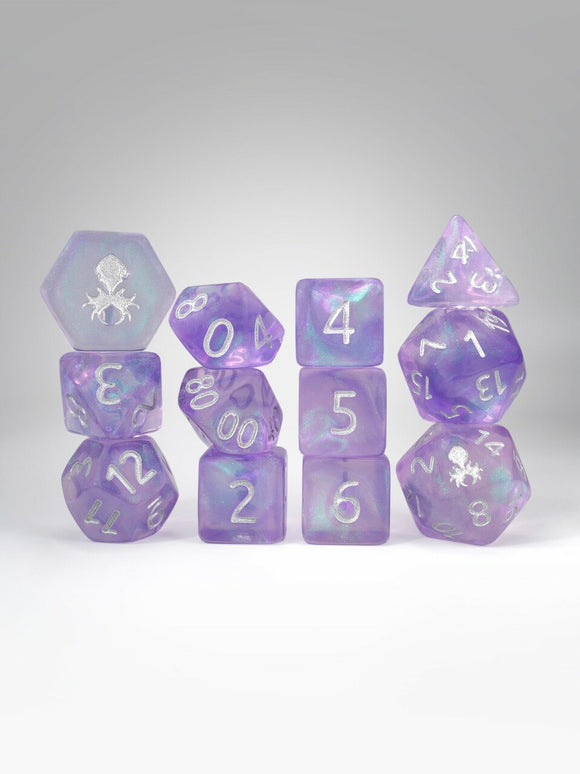 Kraken PRAWJECT 12 pc Acrylic TTRPG Dice Sets - Bards & Cards
