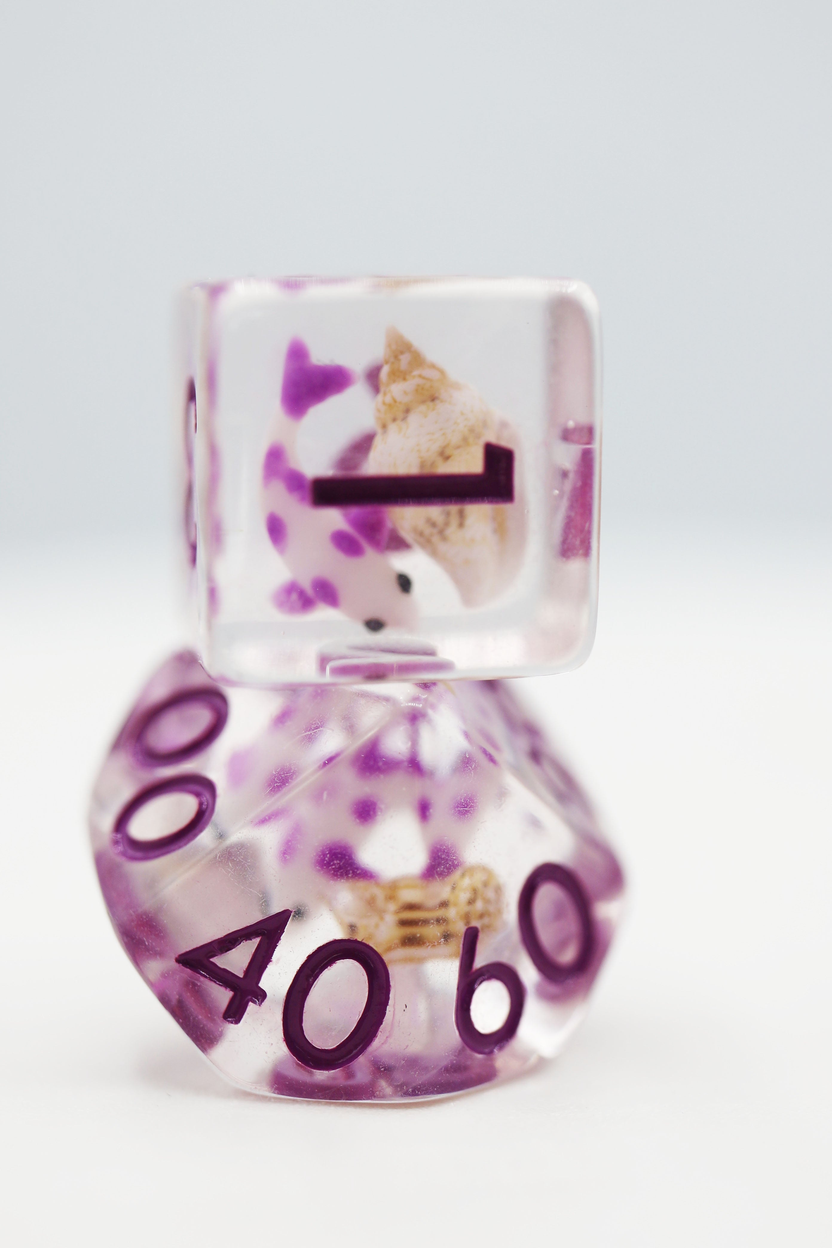 Purple Koi Fish RPG Dice Set - Bards & Cards