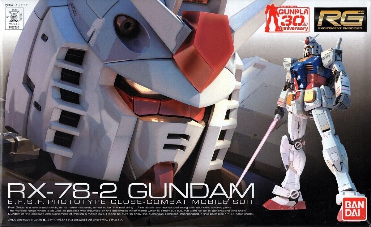Bandai RG 1/144 RX-78-2 Gundam Plastic Model Kit - Bards & Cards