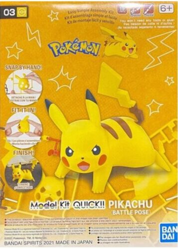 Bandai 03 Pikachu (Battle Pose) Pokemon Model Collection Kit - Bards & Cards