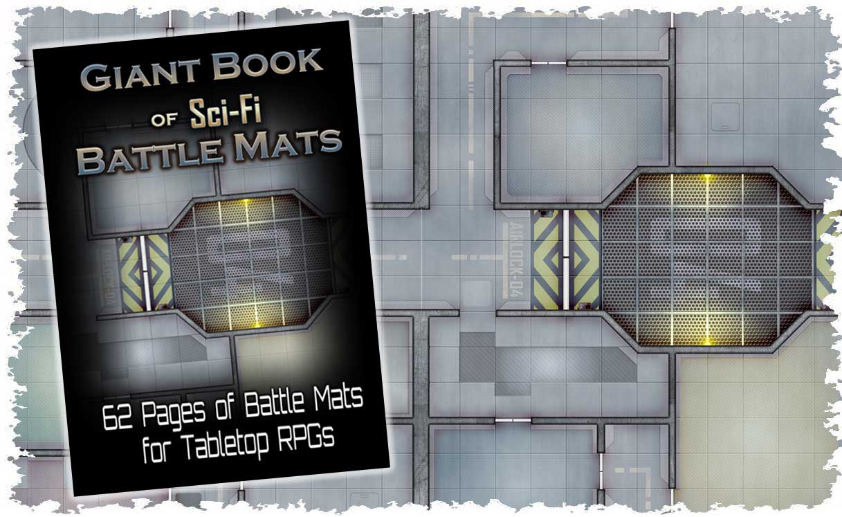 Battle Mats: Giant Book of Sci-Fi Battle Mats - Bards & Cards