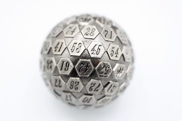 45mm Metal D100 - Silver - Bards & Cards