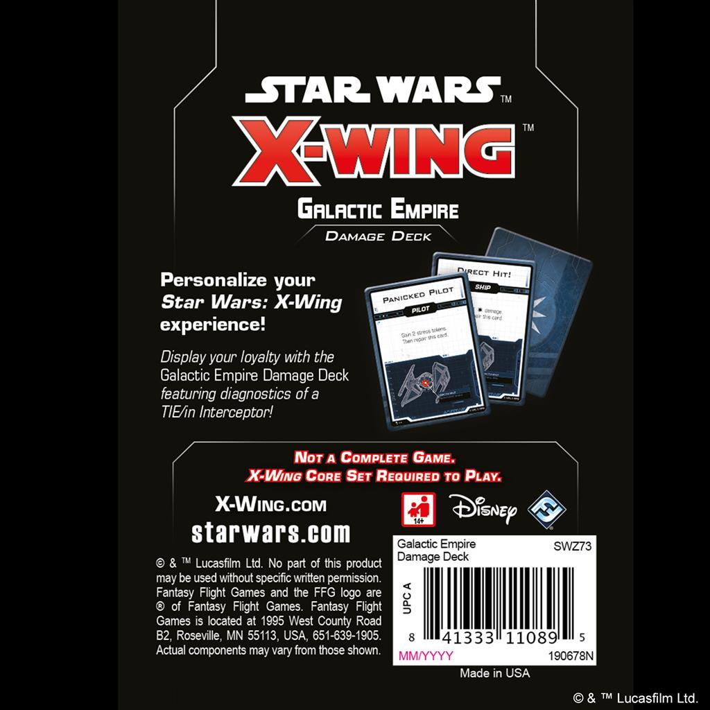 X-Wing 2nd Edition: Galactic Empire Damage Deck - Bards & Cards