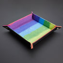 Metallic Dice Games Velvet Folding Dice Tray with Leather Backing 10" x 10" - Bards & Cards