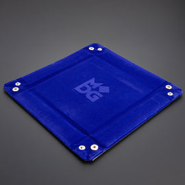 Metallic Dice Games Velvet Folding Dice Tray with Leather Backing 10" x 10" - Bards & Cards