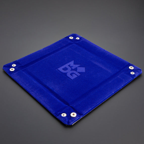 Metallic Dice Games Velvet Folding Dice Tray with Leather Backing 10" x 10" - Bards & Cards