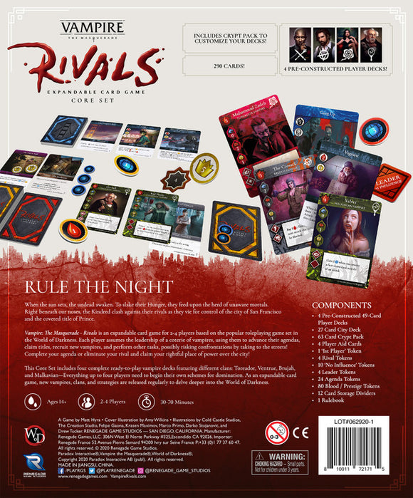 Vampire The Masquerade Rivals ECG: Core Set - Bards & Cards